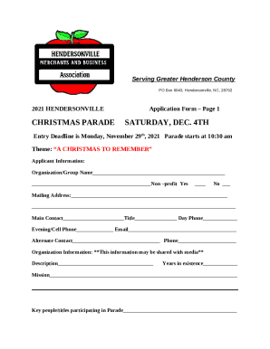 Hendersonville's nighttime Christmas parade set to dazzle ... Doc Template | pdfFiller