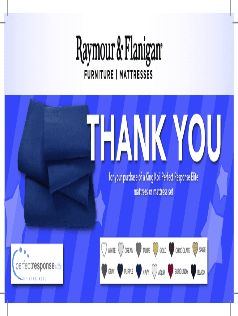 Fillable Online King Koil Perfect Response Elite Garden Grove Euro Top