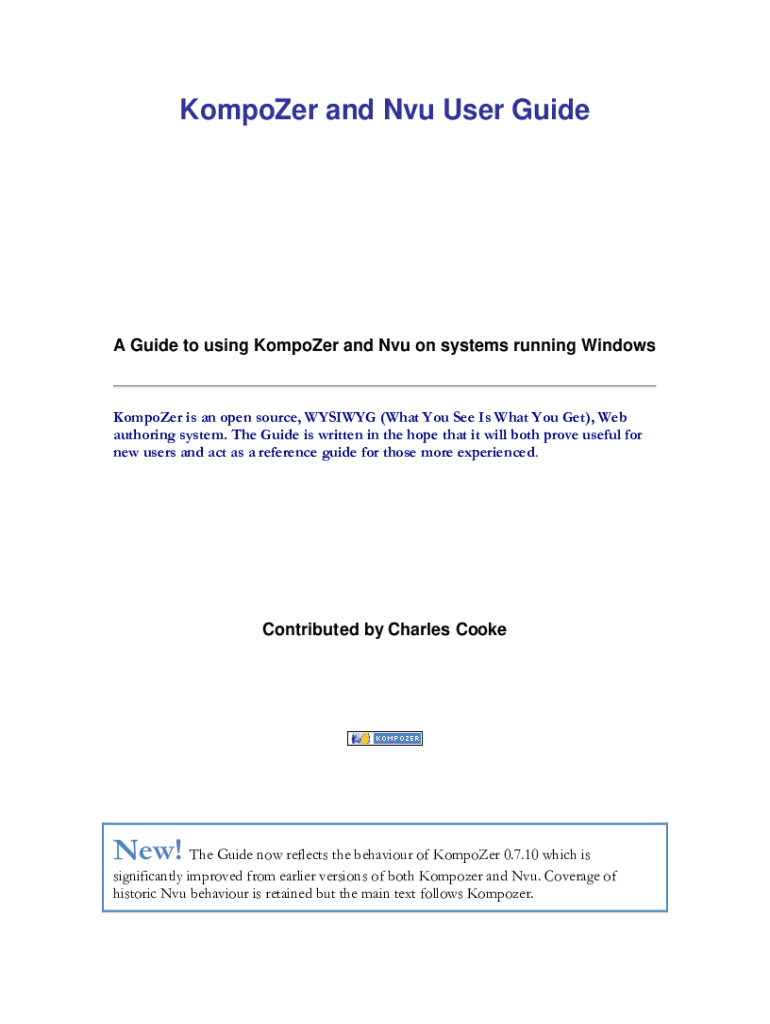 Fillable Online How to Design and Publish Your Website with KompoZer ...