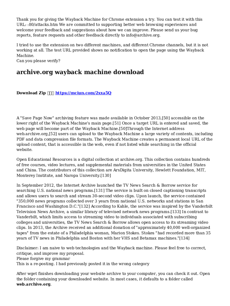 Fillable Online Sorry, the new Wayback Machine extension for Chrome