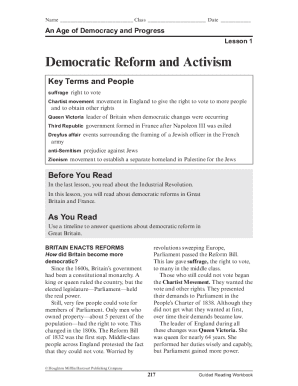 Chapter 10: An Age of Democracy and Progress Flashcards