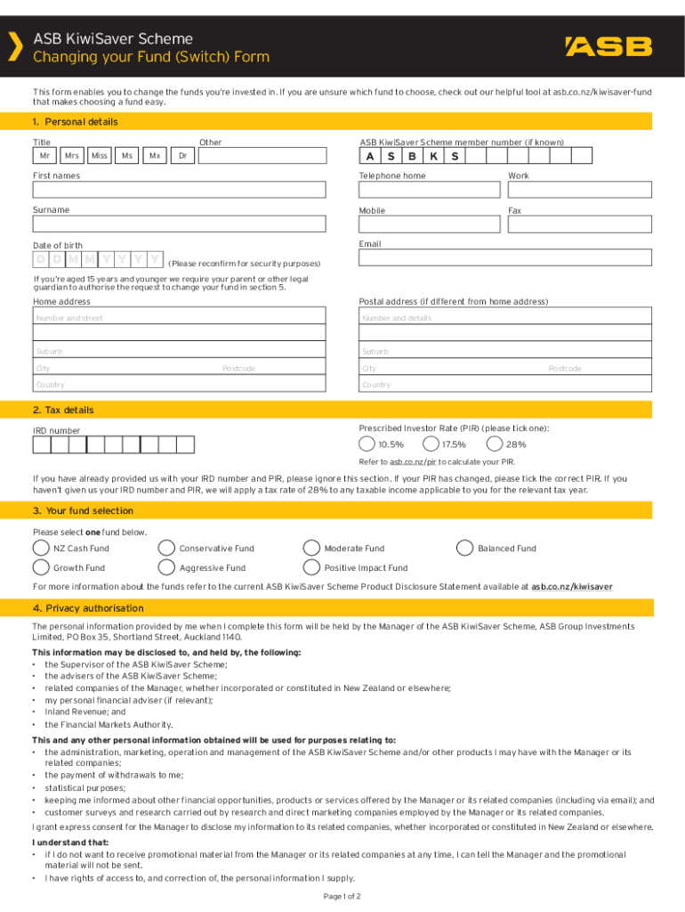 asb superannuation master trust withdrawal request form Preview on Page 1