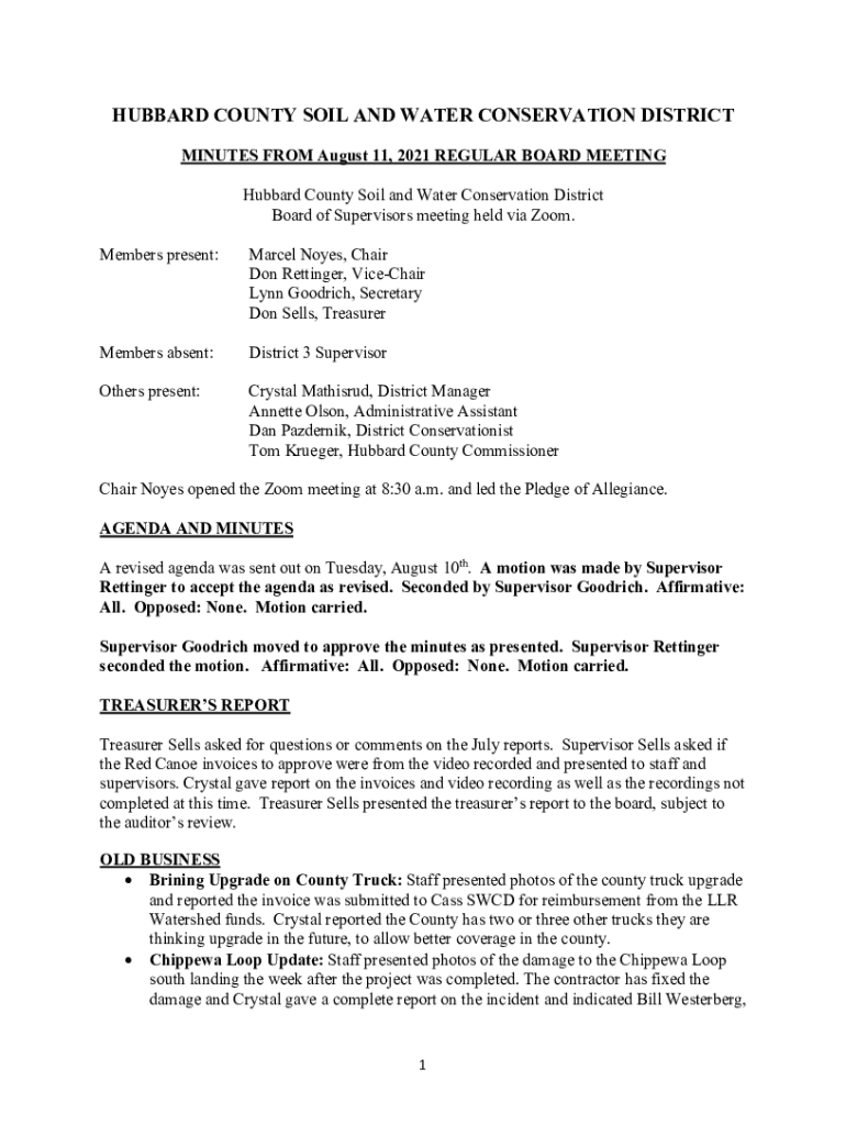 Fillable Online Hubbard County Soil and Water Conservation District Fax
