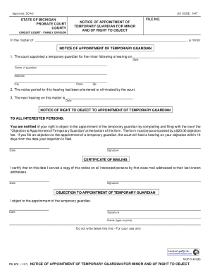 Petition for Guardianship of a Minor (PDF)