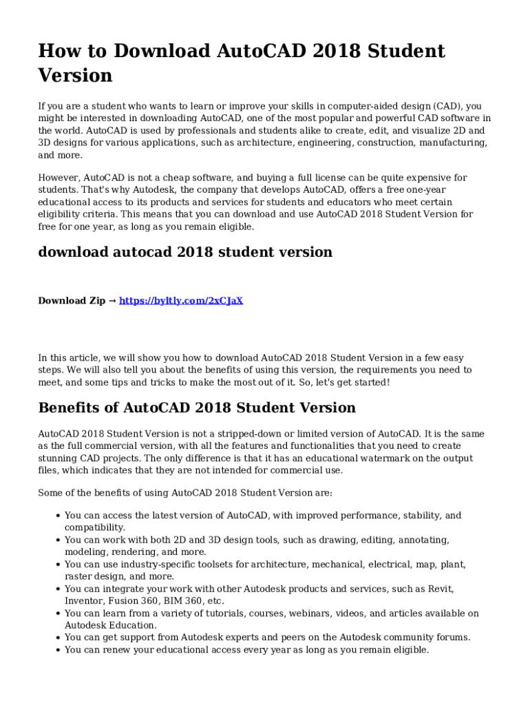 Fillable Online A Comprehensive Guide: How to Get AutoCAD for Free as ...