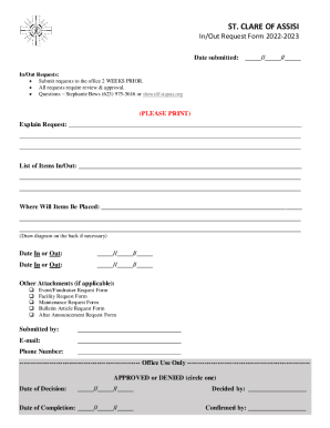 In/Out Request Form 2022-2023