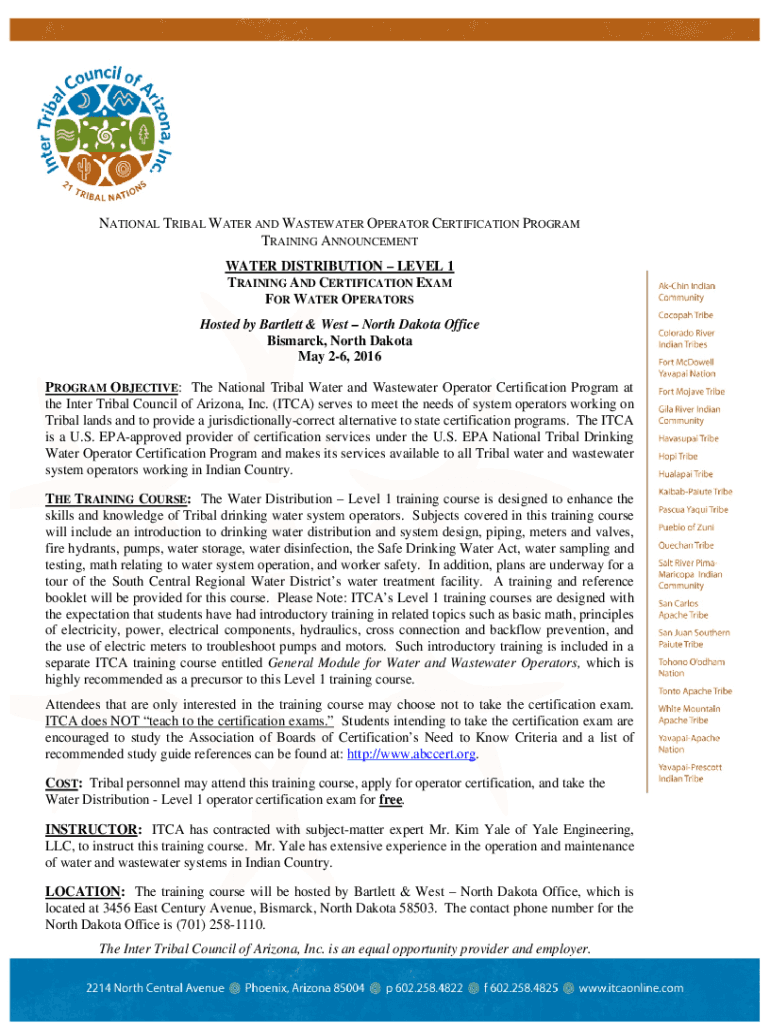 Wastewater Operator Certification Program