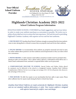 Fillable Online Jonathan Reed Uniforms Home Fax Email Print - pdfFiller