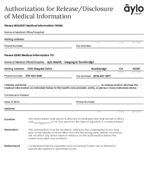 Release of Information (ROI) Forms