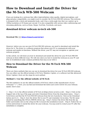 Download Driver Webcam M-tech Wb-500