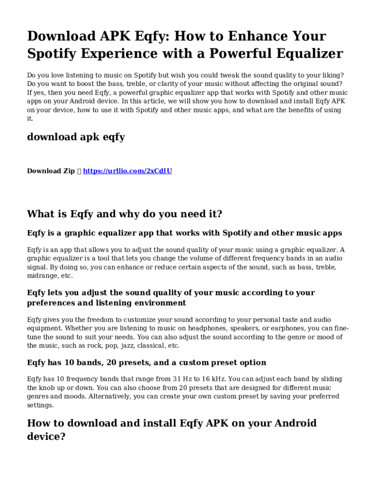 Fillable Online Eqfy Equalizer for Spotify Mod Apk 1 2 8 Paid for Fillable Online Eqfy Equalizer for Spotify Mod Apk 1 2 8 Paid for