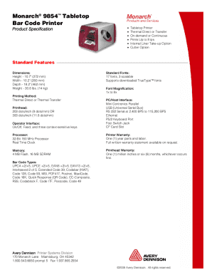 Monarch 9854 Barcode Printer in Port Saint Mary