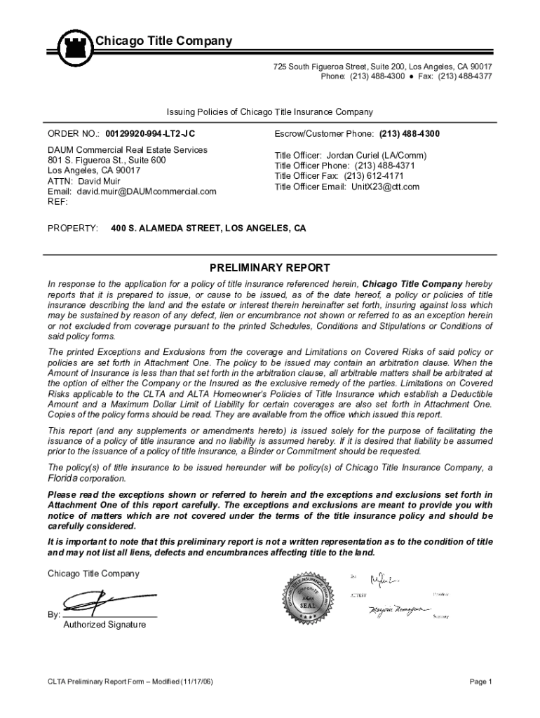 Fillable Online Chicago Title National Commercial Services Fax Email