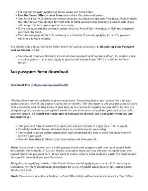 Lao Passport Form Download