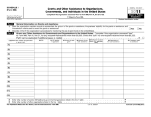 Schedule I (Form 990) Grants and Other Assistance
