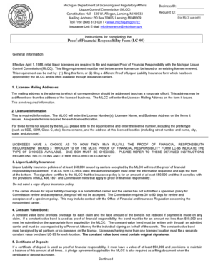 Michigan Proof of Financial Responsibility Form LC-95