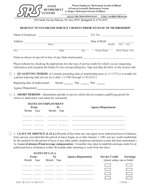 Illinois Service Credit Request Form