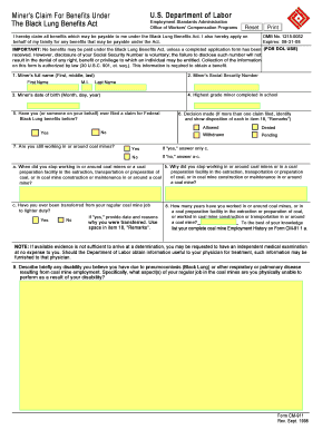 Black Lung Benefits Claim Form