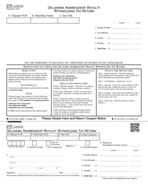 Oklahoma Nonresident Royalty Withholding Tax Return