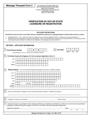 Massage Therapist Form 3