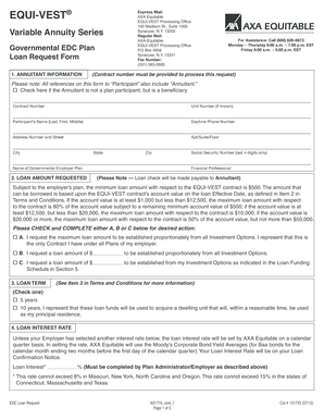 EQUI-VEST Loan Request Form