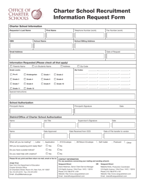 Charter School Recruitment Information Request Form
