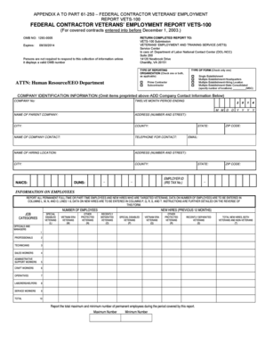 Federal Contractor Veterans' Employment Report VETS-100