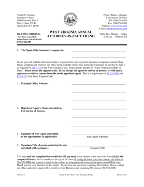 West Virginia Annual Insurance Company Filing