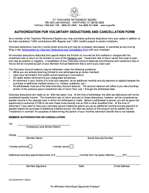 CT Teachers Retirement Board Voluntary Deductions Form