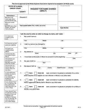 Illinois Adult Name Change Request