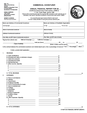 California Annual Financial Report for Commercial Coventurer