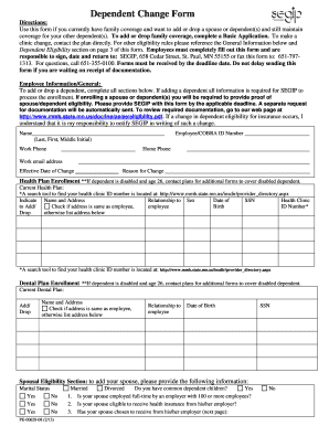 Dependent Change Form