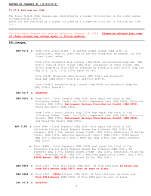 IRS Publication 1346 Error Reject Codes