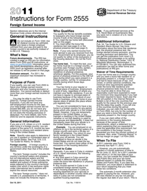 IRS Form 2555 Instructions