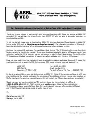 ARRL Volunteer Examiner Application Form
