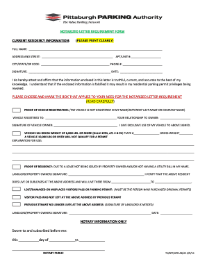 Notarized Letter Requirement Form