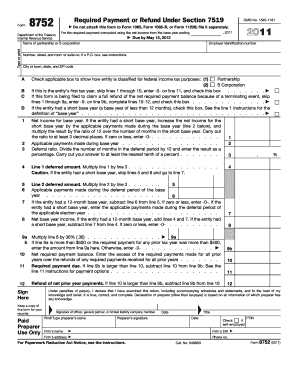 IRS Form 8752 Required Payment or Refund