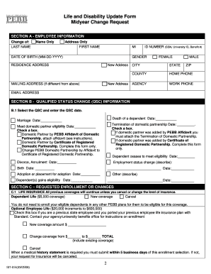 PEBB Life And Disability Update Form