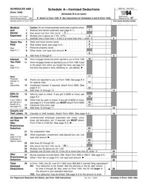 Schedule A&B (Form 1040) 1994