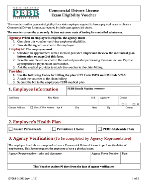 Commercial Drivers License Exam Eligibility Voucher