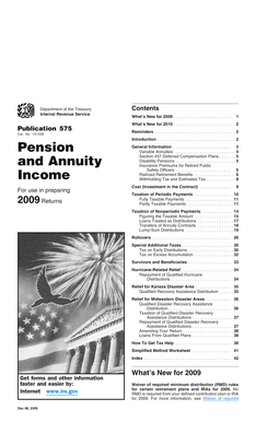 IRS Publication 575 Pension and Annuity Income