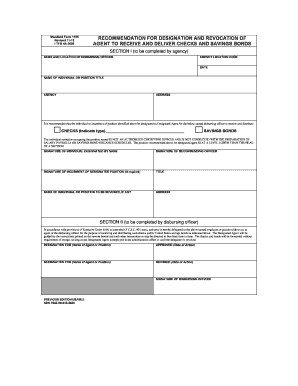 US Federal Designated Agent Recommendation Form