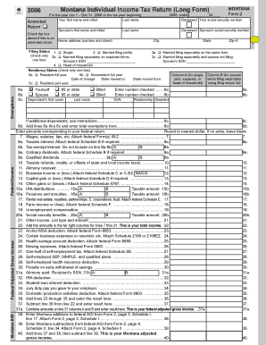 2006 Montana Individual Income Tax Return (Long Form)