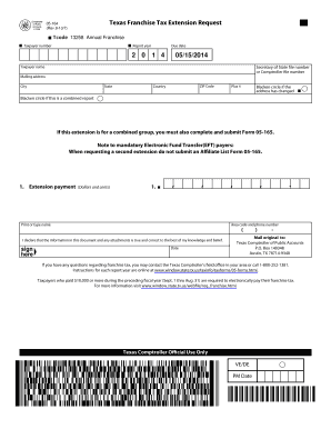 Texas Franchise Tax Extension Request
