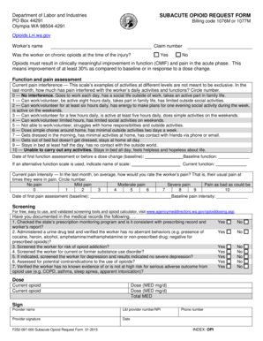 Washington Subacute Opioid Request Form