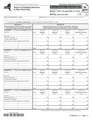 New York Quarterly Schedule N-ATT for Parking Services