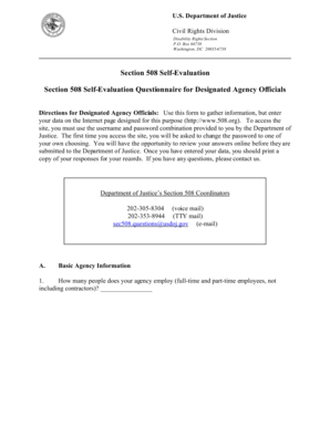 Section 508 Self-Evaluation Questionnaire