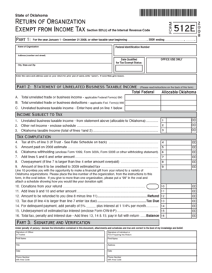Oklahoma Form 512E Tax Return