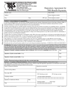 TRS Benefit Payments Depository Agreement