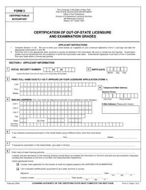 New York CPA Out-of-State Licensure Certification